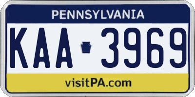 PA license plate KAA3969