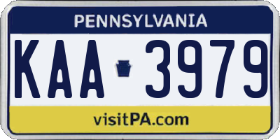 PA license plate KAA3979