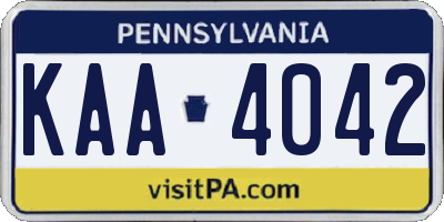 PA license plate KAA4042