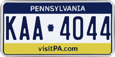 PA license plate KAA4044
