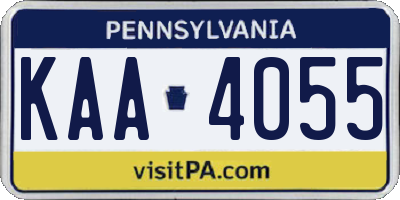 PA license plate KAA4055