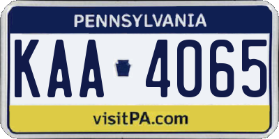 PA license plate KAA4065