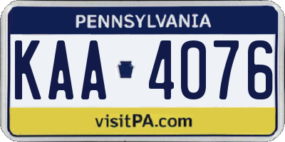 PA license plate KAA4076