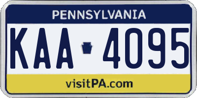 PA license plate KAA4095