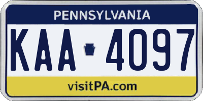 PA license plate KAA4097