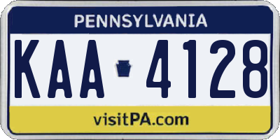 PA license plate KAA4128