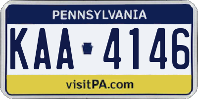 PA license plate KAA4146