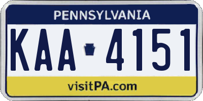 PA license plate KAA4151