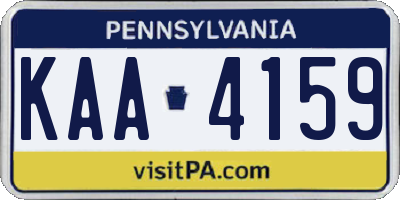 PA license plate KAA4159