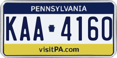 PA license plate KAA4160