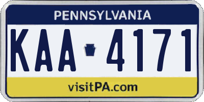 PA license plate KAA4171