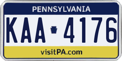 PA license plate KAA4176