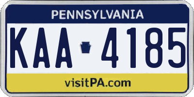PA license plate KAA4185