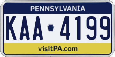 PA license plate KAA4199