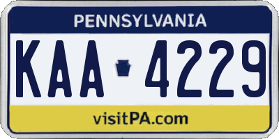 PA license plate KAA4229