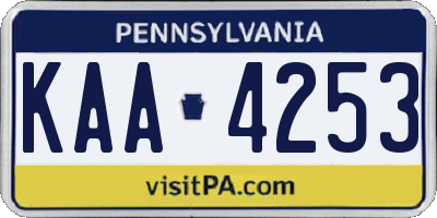 PA license plate KAA4253