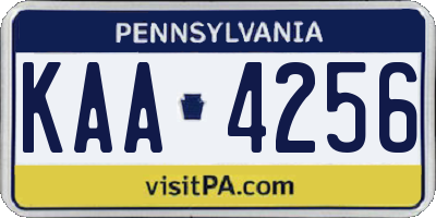 PA license plate KAA4256