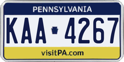 PA license plate KAA4267