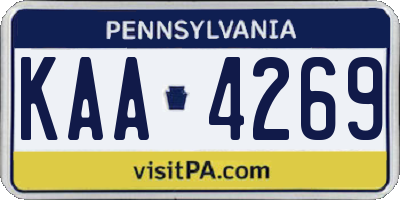 PA license plate KAA4269