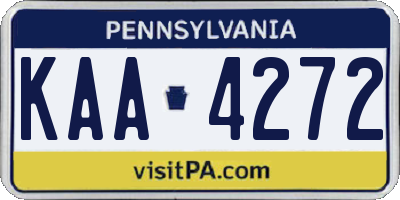 PA license plate KAA4272