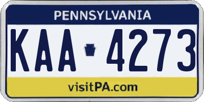 PA license plate KAA4273