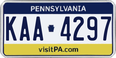 PA license plate KAA4297