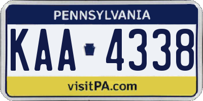 PA license plate KAA4338