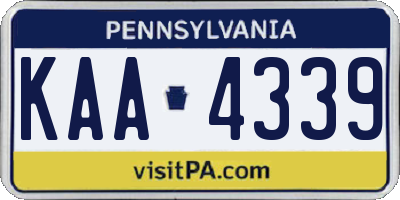 PA license plate KAA4339