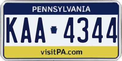 PA license plate KAA4344