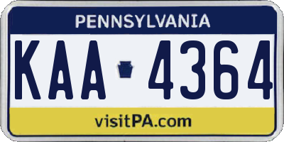 PA license plate KAA4364