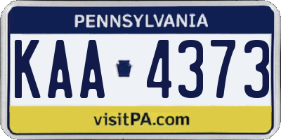 PA license plate KAA4373