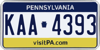 PA license plate KAA4393