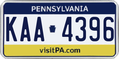 PA license plate KAA4396