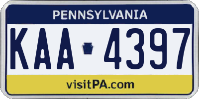 PA license plate KAA4397