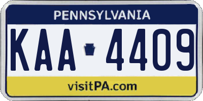 PA license plate KAA4409