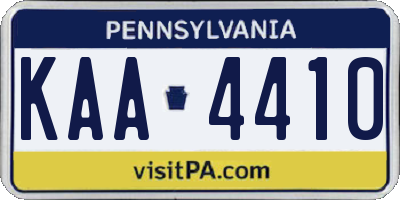 PA license plate KAA4410