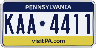 PA license plate KAA4411