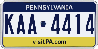 PA license plate KAA4414