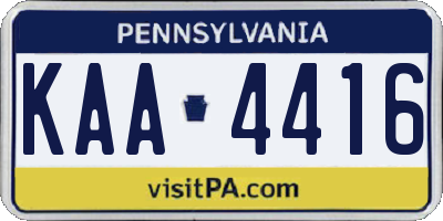 PA license plate KAA4416