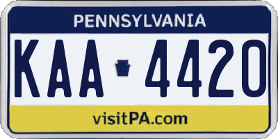 PA license plate KAA4420