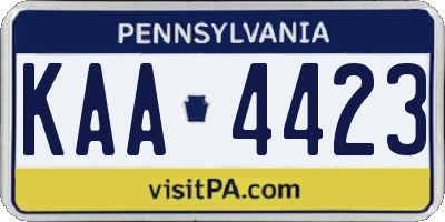 PA license plate KAA4423