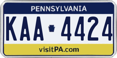 PA license plate KAA4424