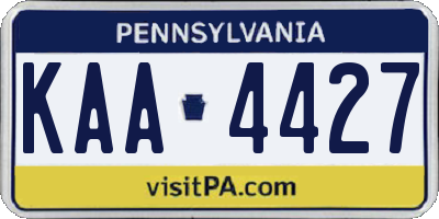 PA license plate KAA4427