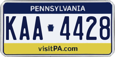 PA license plate KAA4428