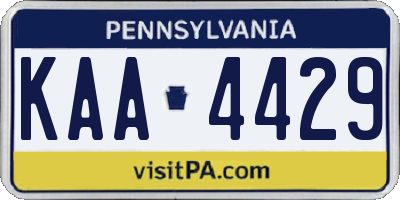 PA license plate KAA4429