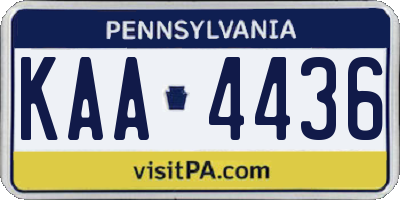 PA license plate KAA4436