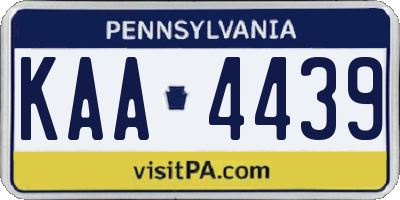 PA license plate KAA4439