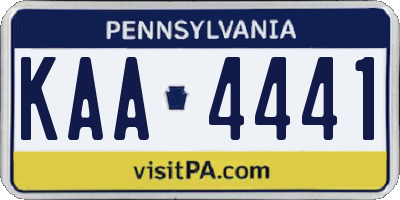 PA license plate KAA4441