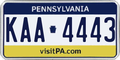 PA license plate KAA4443