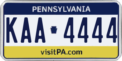 PA license plate KAA4444